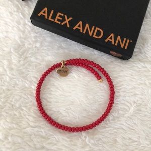 Red beaded Alex and Ani wrap bracelet!